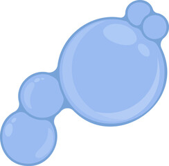 Soap bubbles of various sizes in a blue-toned cluster, with reflections and overlapping sections.