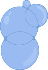 Group of four blue soap bubbles with reflective surfaces, creating a connected, circular arrangement.