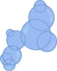 Group of overlapping soap bubbles in varying sizes with reflections, creating a liquid-like abstract shape.