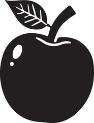 Silhouette  Apple with Leaf