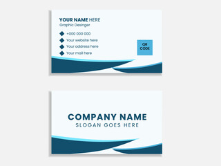 Double -sided creative and modern business card and name card, horizontal simple clean template vectore desing.