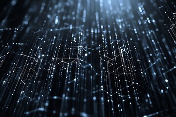 Fototapeta premium Abstract Data Stream Visualization with Connected Dots and Lines Background