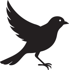 Silhouette Home Sparrow Flying Position Clip Art