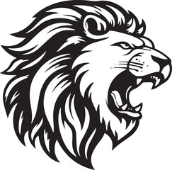 Silhouette Lion  Roar Face Clip art