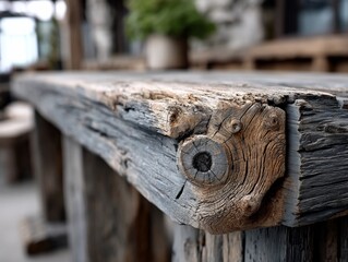 Weathered wood shows rustic textured grain