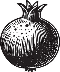 Silhouette Pomergranate Fruit Artistic Design