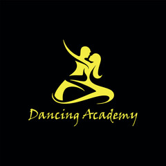 romantic couple dance logo design logo vector