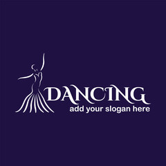 romantic couple dance logo design logo vector