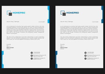 Modern corporate clean and professional business letterhead design template with color variation and bundle
