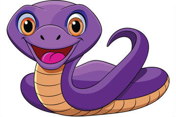 Fototapeta premium vector illustration of a cartoon-style cobra snake.