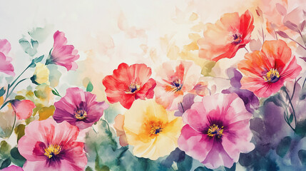 watercolor botanical Lisianthus flowers texture template background.Elegant wedding invitation card background . Minimal hand painted Design for wedding or Valentine's Day	
