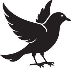 Silhouette Sparrow Flying Position Clip art