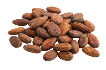 Obraz premium Cacao beans isolated on transparent background 