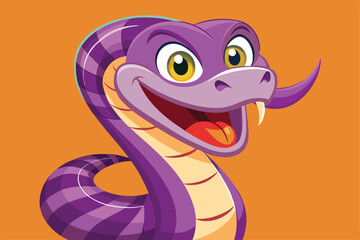 Fototapeta premium vector illustration of a cartoon-style cobra snake.