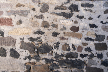 Traditional Mixed-Stone Masonry Wall Texture with Mortar