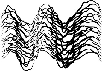 Obraz premium A smooth composition of wavy parallel lines forming a gradient-like movement.