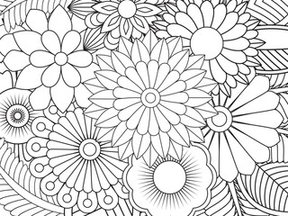 PrintFlowers Coloring Pages For Adules