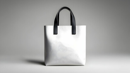 White Tote Bag Mockup Presentation on Gray Background