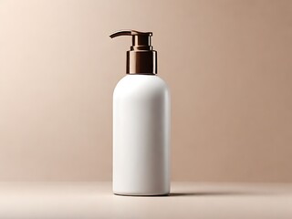 Blank White Cosmetic Bottle Mockup Background for Product Presentation Generative AI