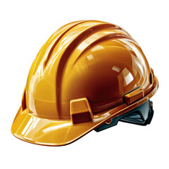 Shiny yellow hard hat guaranteeing workplace safety on transparent background