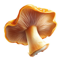 Realistic chanterelle mushroom with transparent background