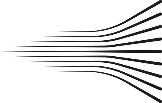 Long parallel lines radiating outward with varying thickness for a dynamic spread.