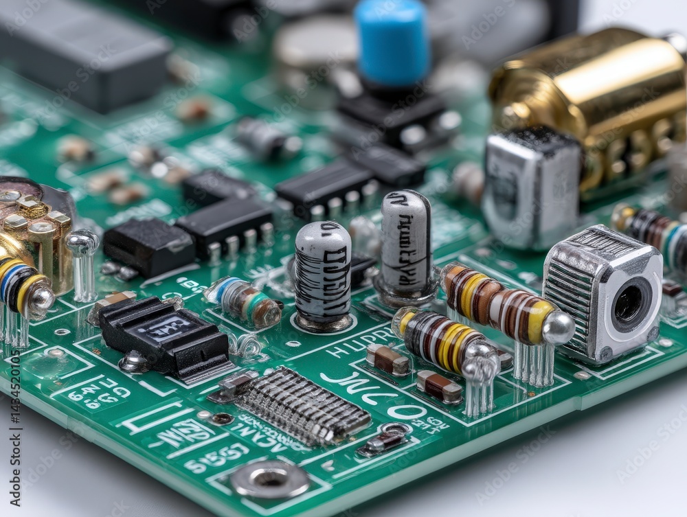 Poster close-up of a circuit smart sensor board with various electronic components and connections.