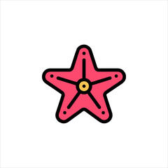 red star on white background