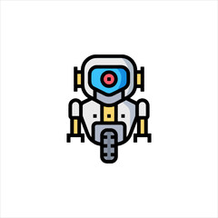 blue robot holding a blank sign