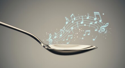 Spoon with musical notes food photography