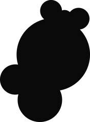 Merged black circular shapes with irregular rounded edges, creating an abstract, cohesive spot.