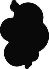 Irregularly shaped black form made of a complex group of merged circles with rounded edges.