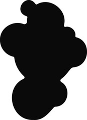 Black blot shape resembling molten circles fused together with irregular rounded edges.