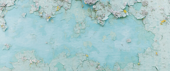 Close-up Of Painted wall With Corrosion And Rust