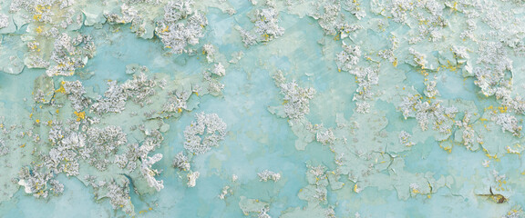 Close-up Of Painted wall With Corrosion And Rust