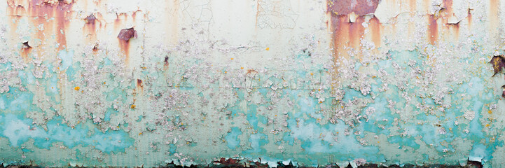 Close-up Of Painted wall With Corrosion And Rust