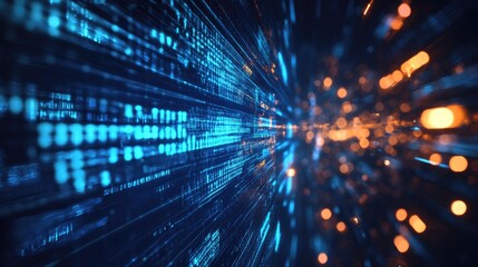 Digital abstract background with glowing light and fluid transitions