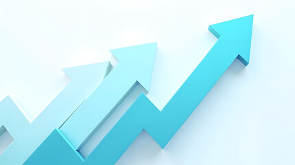 Blue arrows representing growth and progress on a light background.