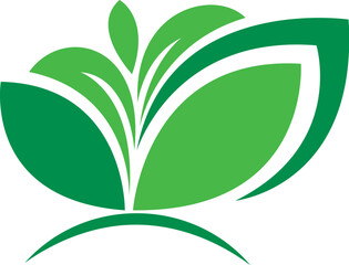 leaf iconic logo design template tree logo design