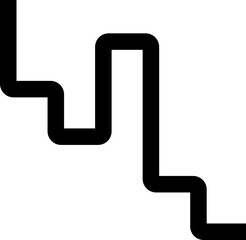 Thick black lines intersect to form a geometric maze structure with squared corners and rounded edges.