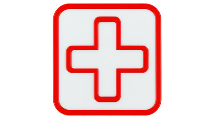 Isolated Red Medical Cross Symbol Healthcare Sign