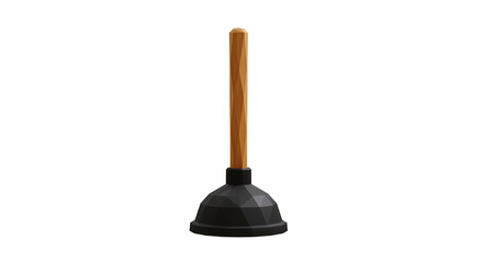 Plunger on white background for plumbing tasks and home repair  
