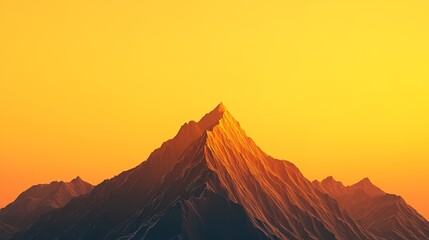 Naklejka premium Mountain peak displaying personal achievement at sunset nature photography majestic environment inspirational viewpoint