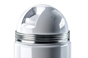 Metal thermos with a sleek white design, featuring a lift-top lid, showcasing modern functionality for hot or cold beverages