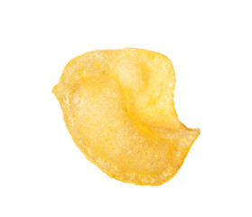 One tasty potato chip isolated on white