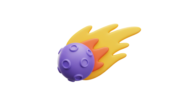 Isolated Cartoon Comet Shooting Star Astronomy