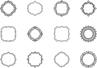 Obraz premium Twelve Ornate Decorative Frames for Design Projects