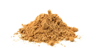 Superfood. Pile of turmeric powder isolated on white