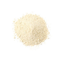 Superfood. Pile of wasabi powder isolated on white, top view