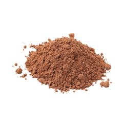 Superfood. Pile of cocoa powder isolated on white